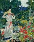 Женщина в цветущем саду
